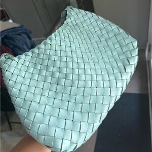 Faye Creations Leather Woven Clutch